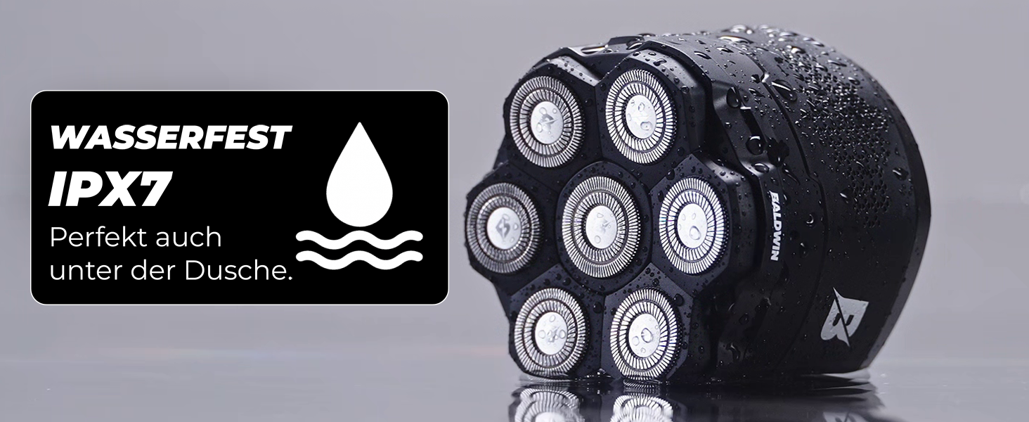 Бритва для гоління голови BALDWIN 7D з магнітною голівкою для чоловіків | Електробритва для лисих | Бритва для голови, сухе та вологе гоління, водонепроникна