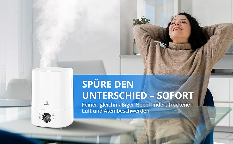 Зволожувач повітря 6 літрів – Top-Fill – з аромадіфузором – для вітальні, офісу, дитячої кімнати, спальні