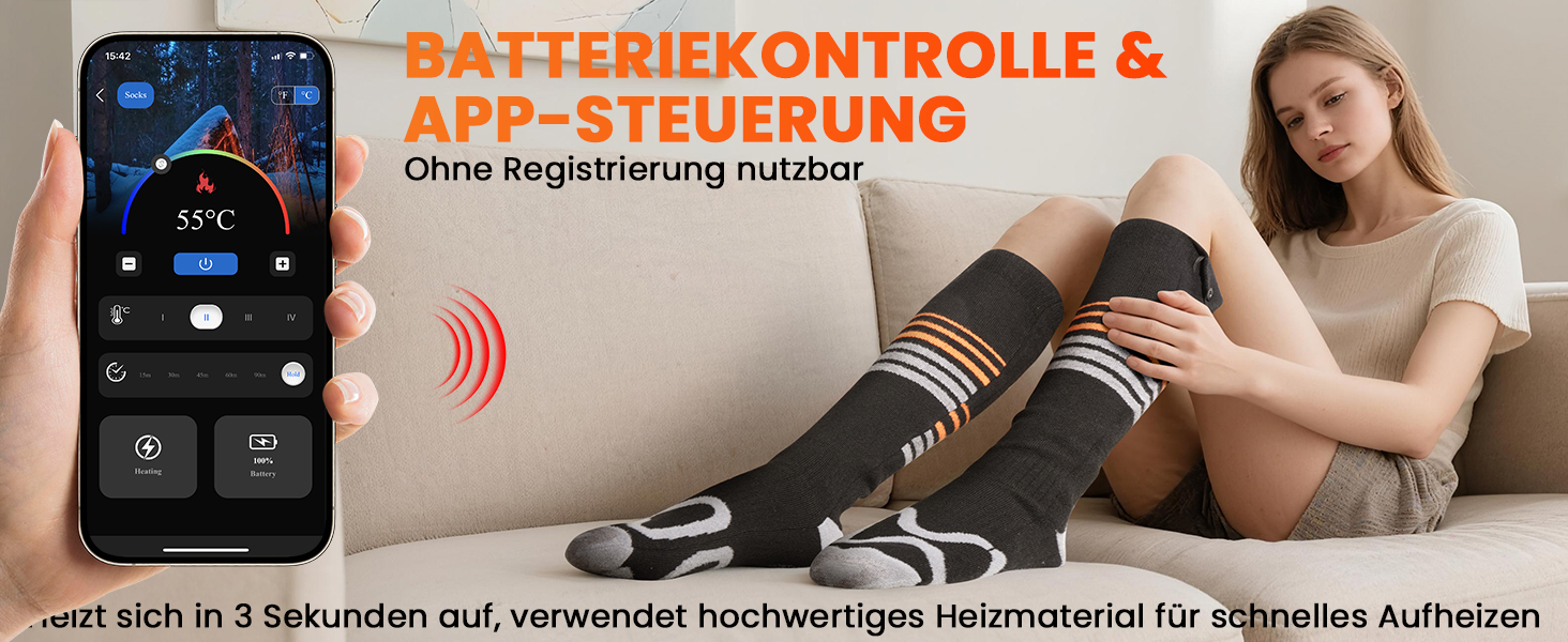 Електричні гріючі шкарпетки SOPPY, унісекс, 6000mAh, для катання на лижах, піших прогулянок, активного відпочинку, чорні