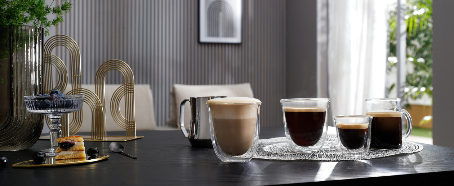 De'Longhi Magnifica Start ECAM222.20.B, fully automatic coffee machine with milk frother, for cappuccino, with espresso direct selection and 2x espresso function, 13-stage conical grinder, 1450 W, Black. Fully automatic coffee machine with touch display.