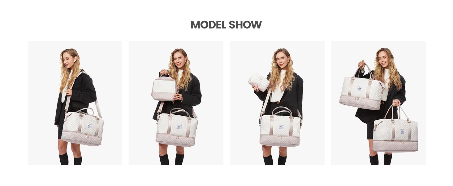 Спортивна сумка LOVEVOOK для жінок, велика ручна поклажа, 2 шт. (Бежевий, Хакі)