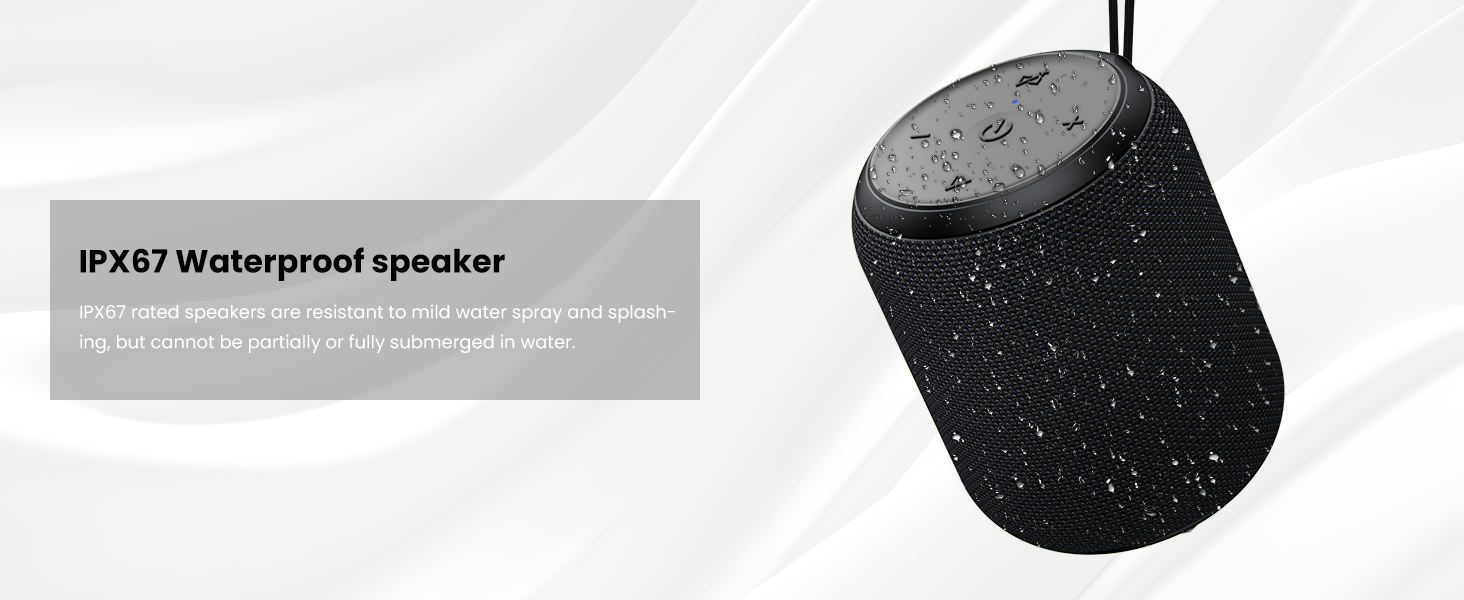 Bluetooth колонка NOTABRICK портативна, водонепроникна IPX67, бездротова 5.0, стерео бас, акумулятор 15 год, підтримка SD/TF/AUX, для дому, вулиці, пляжу, подорожей (чорна)
