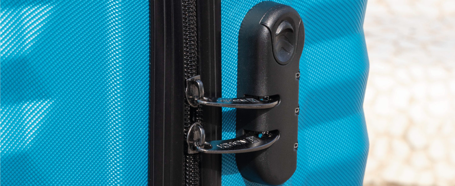 Набір валіз NEWTECK 4 шт. (75см, 63см, 53см) + косметичка, ABS, жорсткий, синій