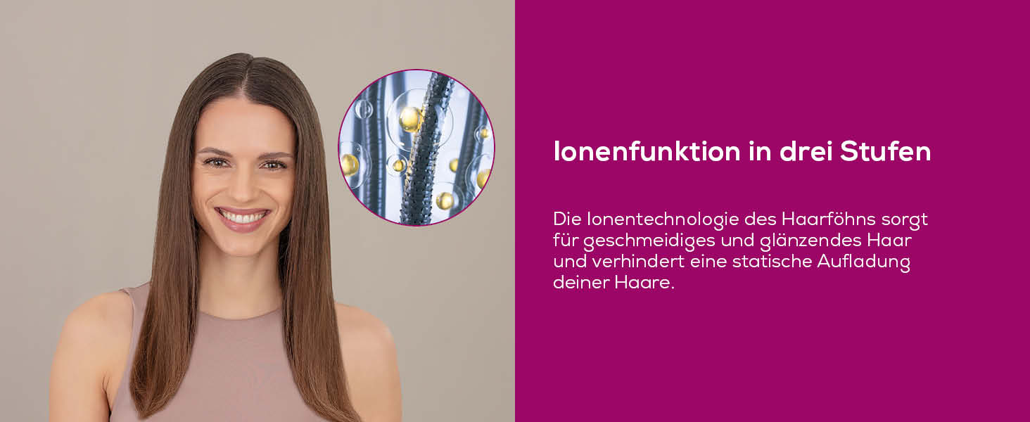 Фен Beurer HC 50 Ionen 2200 Вт з іонізацією, насадка для укладки та дифузор для об'єму