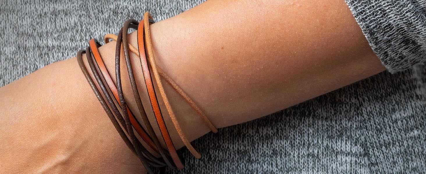 Преміум шкіряний браслет ручної роботи з Німеччини, унісекс. Шкіряний браслет-обгортка з нержавіючої сталі, коричневий, розмір XL (18-19 см)