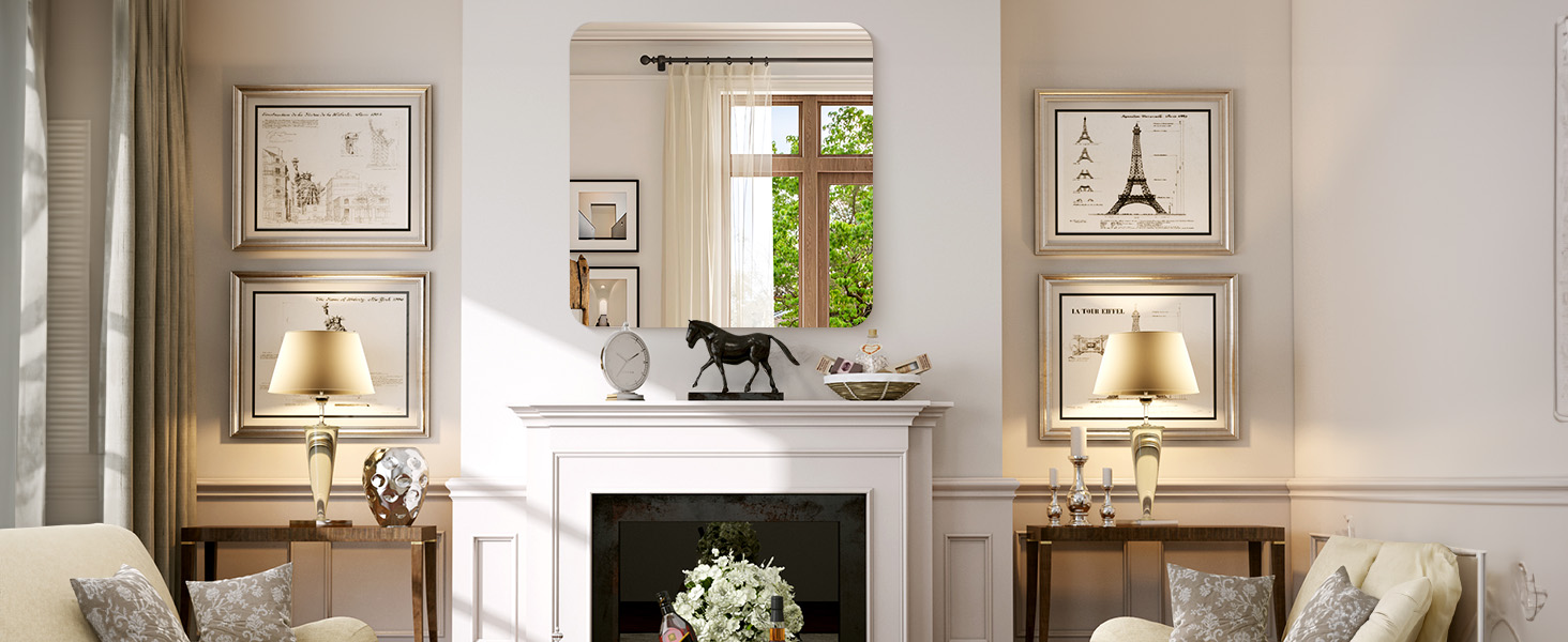 Рамковий настінний дзеркало 75x75 см без рами для ванної, спальні, вітальні. Можливість вертикального та горизонтального кріплення