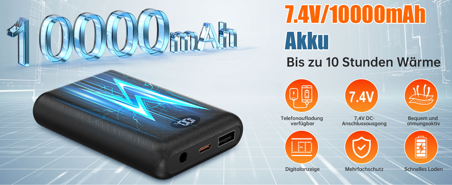 Обогреваемый жилет для мужчин и женщин с Powerbank 10000mAh, 3 режима температуры, для охоты, рыбалки, мотоцикла