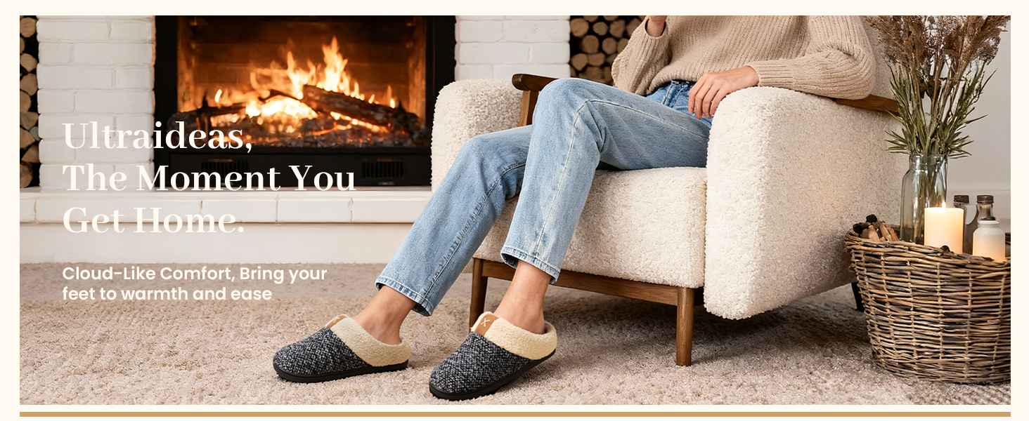 Тапочки домовик ULTRAIDAS жіночі, теплі, з плюшу, з пам'яттю форми, чорні (39 EU)