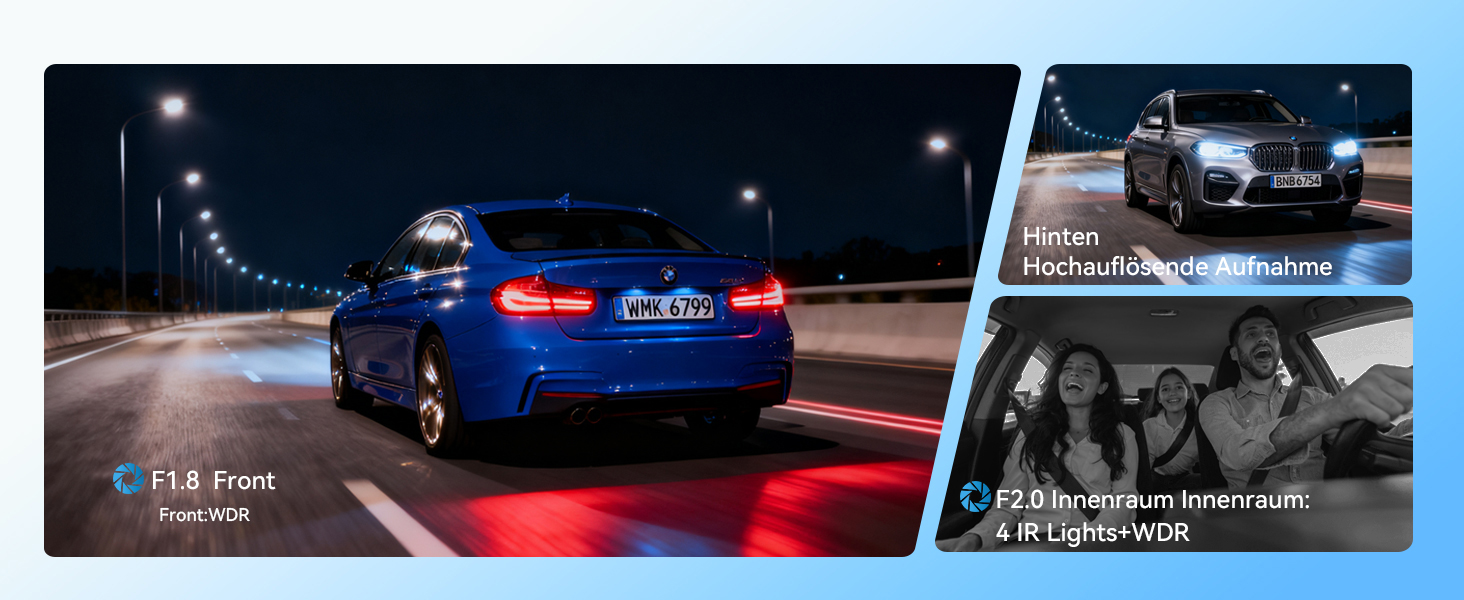 Автомобільний відеореєстратор 4K/1080P 4-канальний (передній, задній, внутрішні) з SD-картою 64ГБ, 3