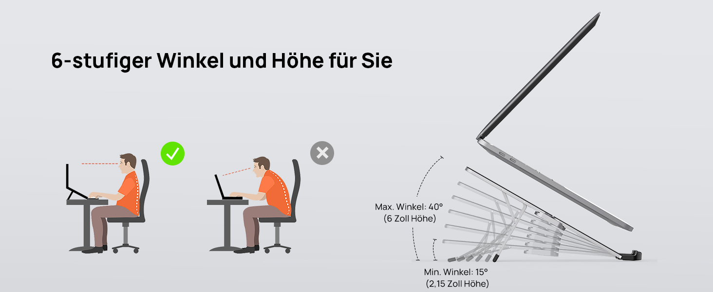Підставка для ноутбука SODI, алюмінієва, регульована висота, з вентиляцією, для MacBook Pro/Air, HP, Sony, Dell, 10-16