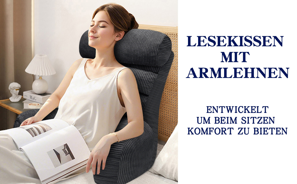 Підлогове крісло-мішок для читання, сіре, 65x30 см | Зручне для читання та відпочинку