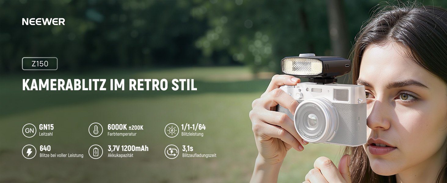 Спалахувачка NEEWER Z150 для Canon, Nikon, Panasonic, Olympus, Pentax та інших DSLR/цифрових камер