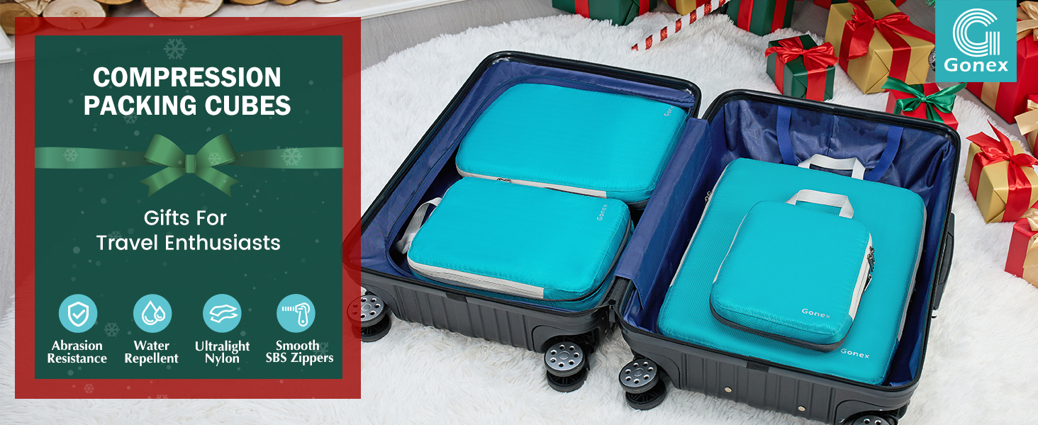 Органайзери для валізи Gonex (4 шт.) - набір кубиків для пакування, колір помаранчевий