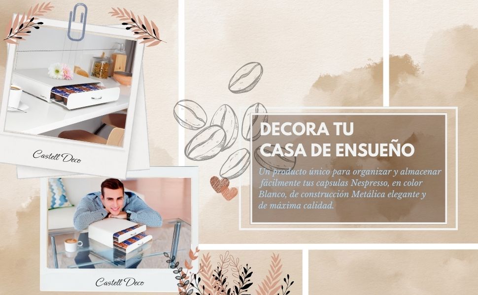Тримач для капсул кави Castell Deco для 36 Dolce Gusto | Організатор з шухлядами | Білий | Станція для кави