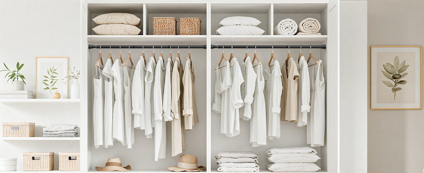 Тelescopic штанга для карнизів без свердління 120-200 см - для штор, душових перегородок, вікон, ванної кімнати (1 шт., чорний)