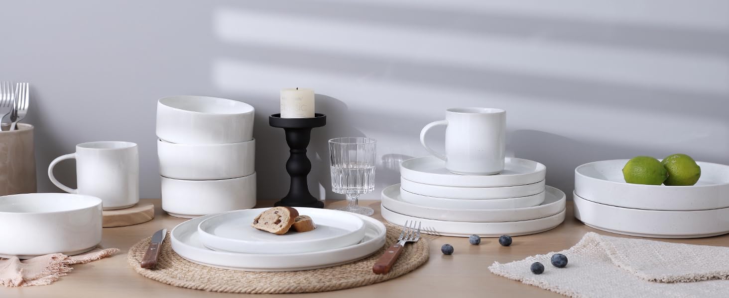 Набір посуду Nebula для 4 осіб (12 предметів): тарілки та миски, керамічний набір, тарілки для сервірування столу, безпечний у мікрохвильовці та посудомийній машині, темно-сірий колір