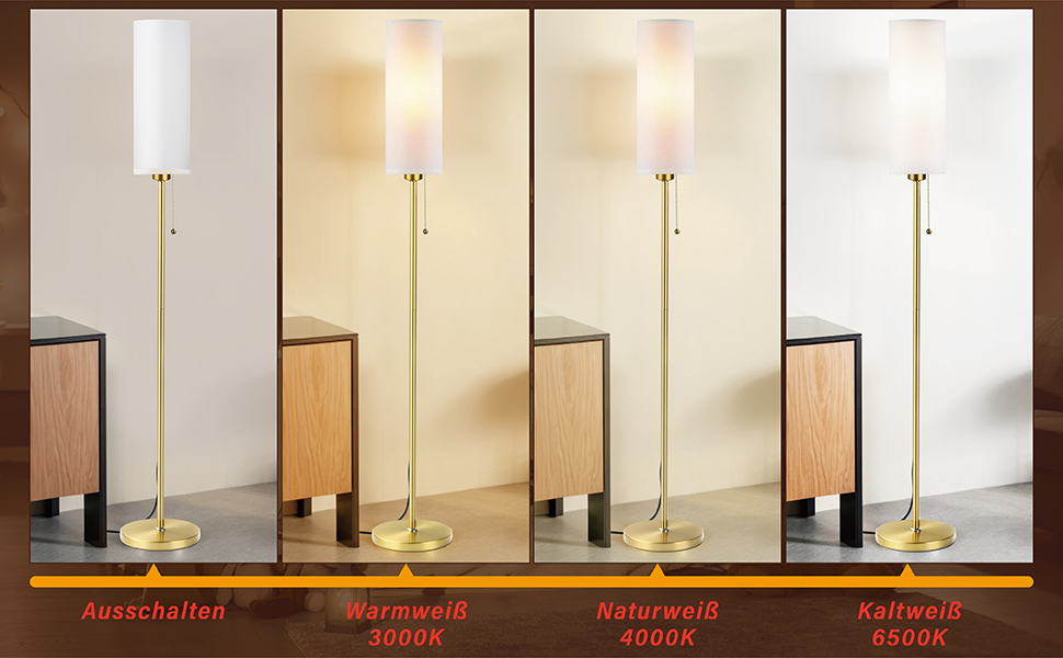 Стійка лампа Seruno X для вітальні, сіра, з 3 колірними температурами, 9W LED, сучасний дизайн з золотим масивним стійкою, вимикач на шнурі, торшер для вітальні, спальні, офісу