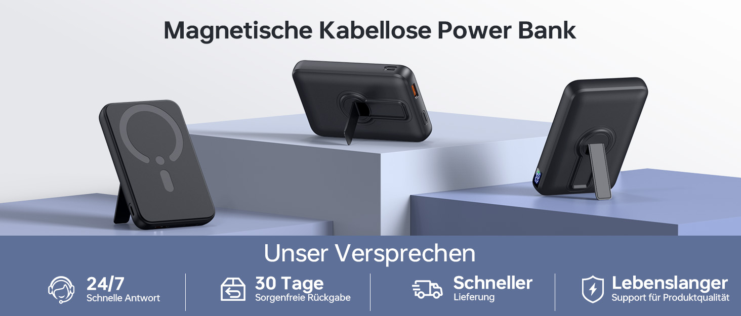 Powerbank MagSafe 12000mAh з LED-дисплеєм, 22.5W PD, USB-A вихід, Type-C вхід/вихід, чорний