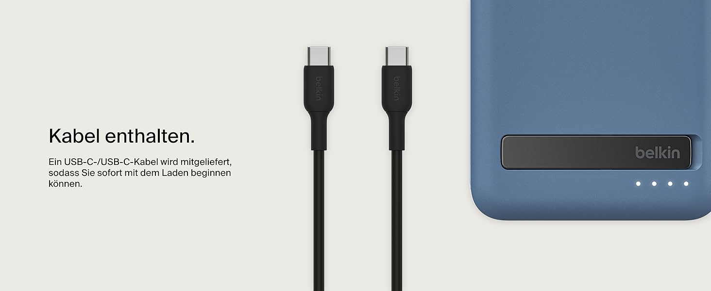 Belkin BoostCharge Pro Powerbank 10000mAh з Qi2 та MagSafe, з вбудованим підсвітником, для iPhone 17, iPhone Air, iPhone 16, 15, 14, Pixel та інших – (5K, Blue)