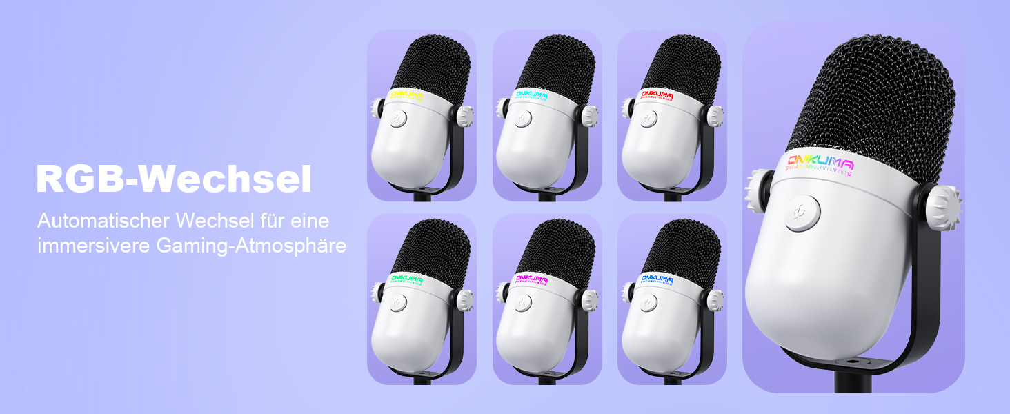 Ігровий USB-мікрофон з шумозаглушенням та кнопкою вимкнення звуку для стрімінгу, запису, подкастів (PC/Mac/PS4/PS5) - Білий
