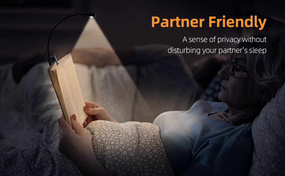 Ліхтарик для читання з кліпсою, USB-C, 3 кольори світла, 10 рівнів яскравості, гнучкий регульований тримач, для книг, дітей, чорний - 2 шт.