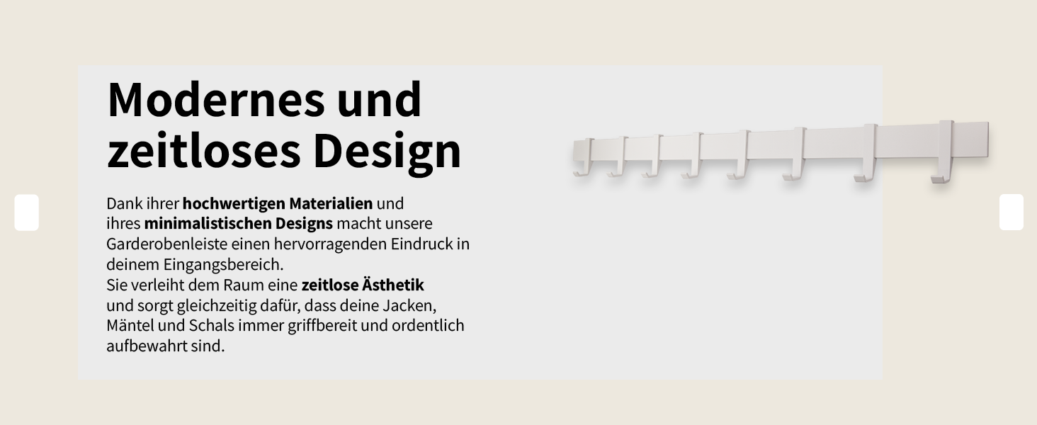 Стійка для одягу Designfabrik Hamburg, настінна металева вішалка з рухомими гачками, 80 см, сучасний дизайн, чорна матова/матова біла