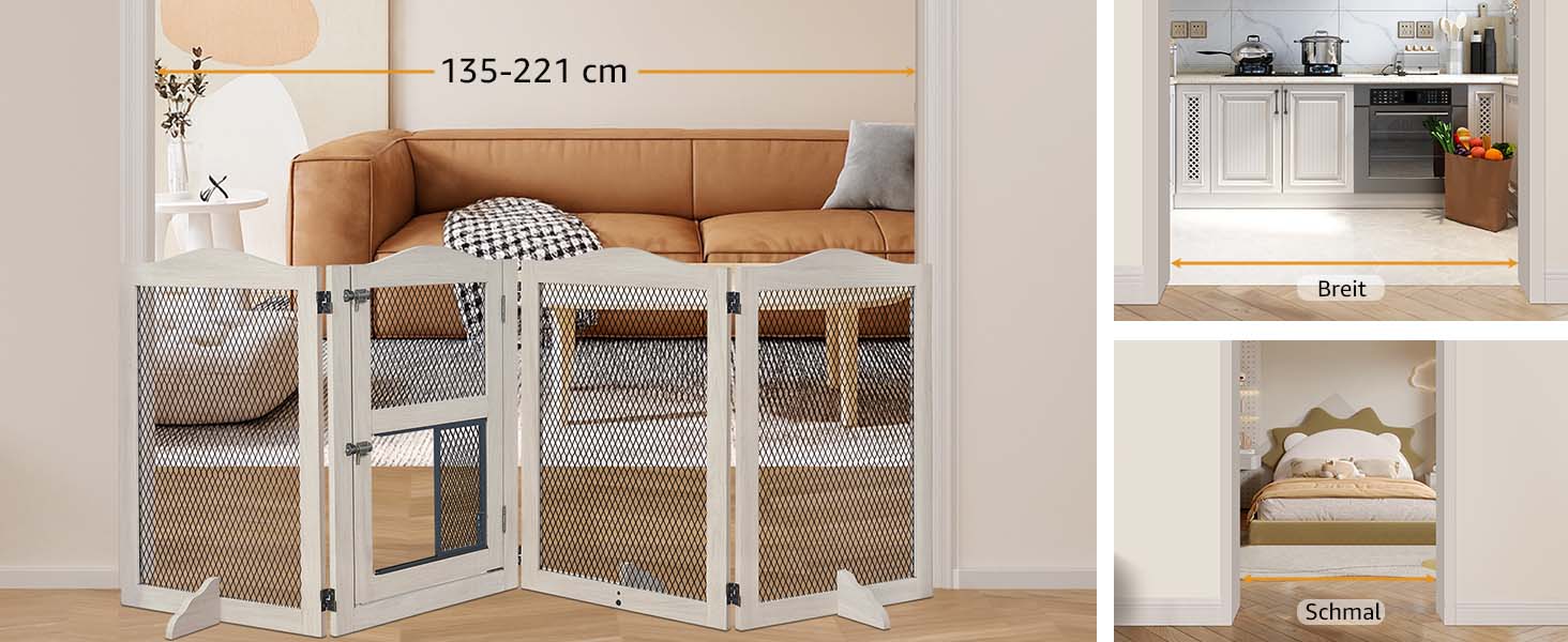 Захисний бар'єр для каміну Unipaws, огорожа для собак, 6 панелей, без свердління, білий (сірий)