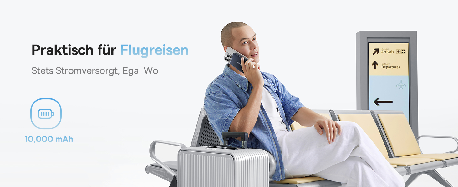 Power Bank Baseus EnerFill MagSafe 10000mAh, 22.5W USB-C, 15W Wireless, для iPhone 17/16/15/14/13/12, сірий