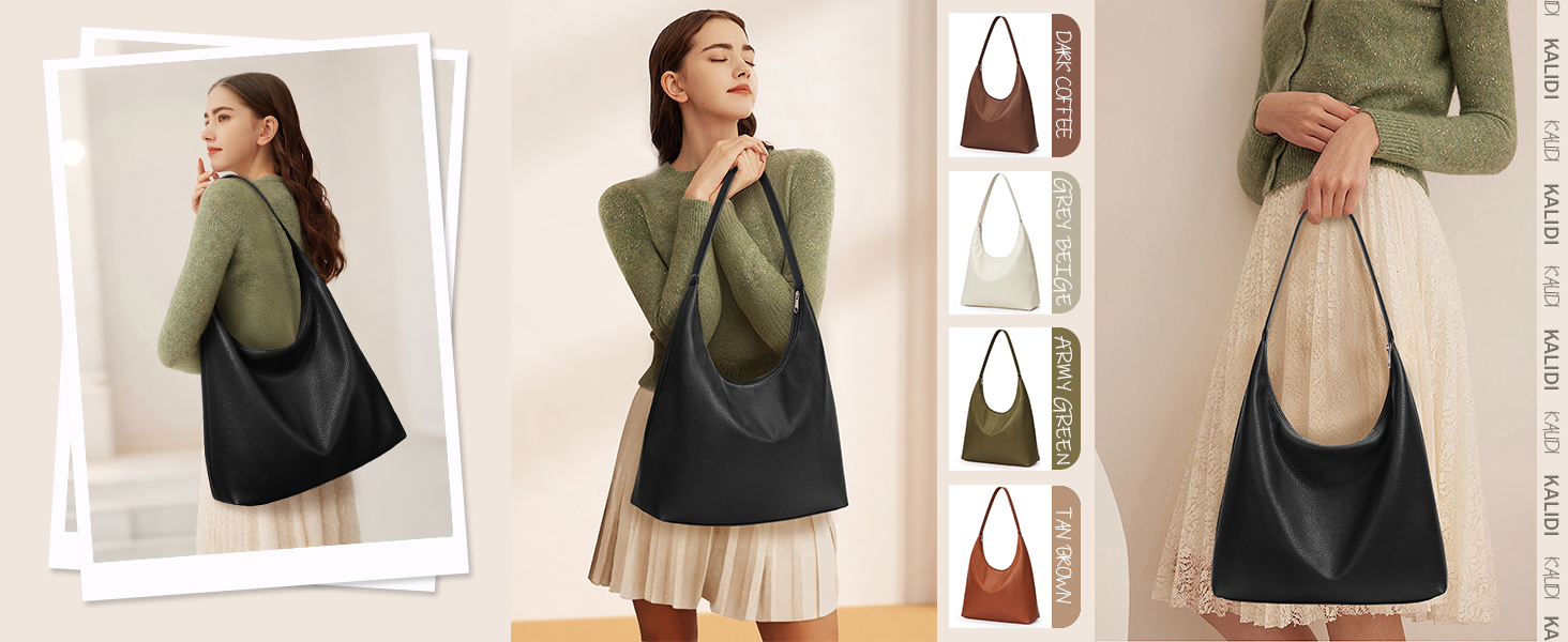 Сумка жіноча KALIDI шопер з PU шкіри, велика, чорна, для роботи, навчання, повсякденна, вінтажний стиль