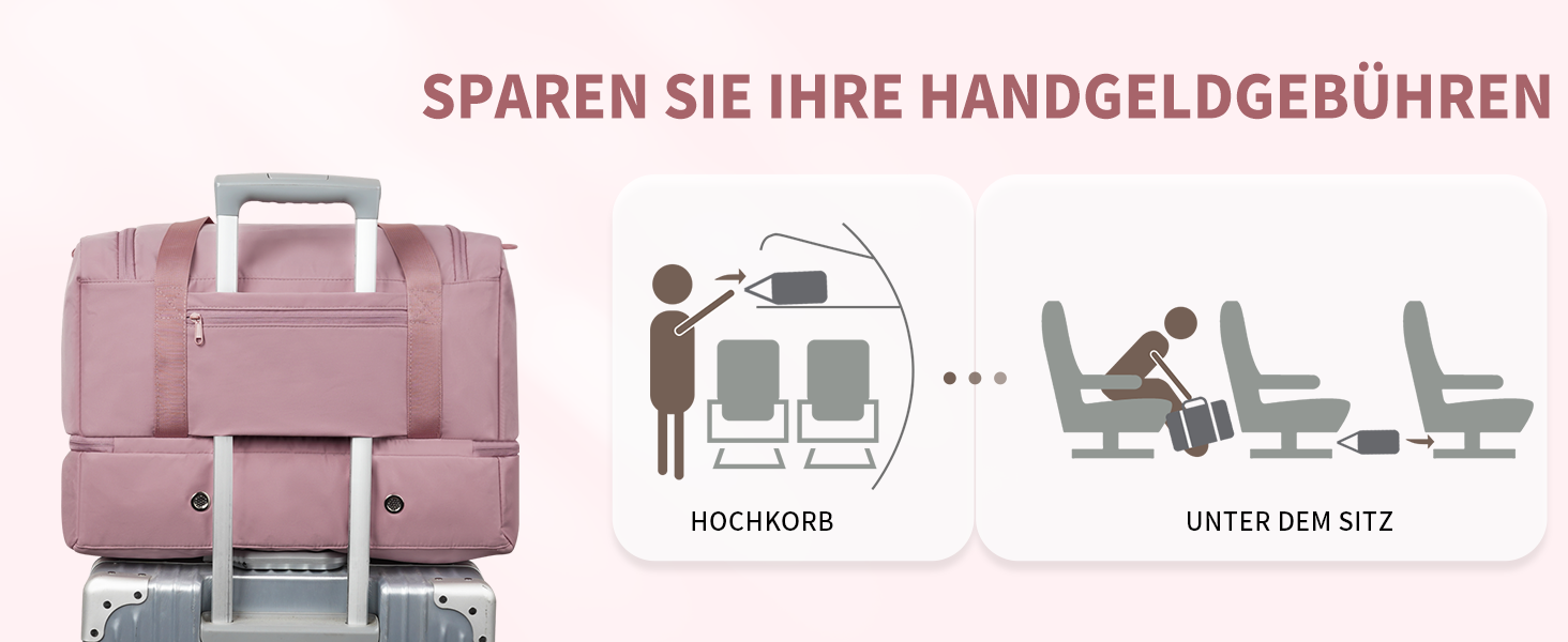 Спортивна сумка Wandf для ручної поклажі в літак (45x36x20 см) з відділенням для взуття та мокрих речей, бежева