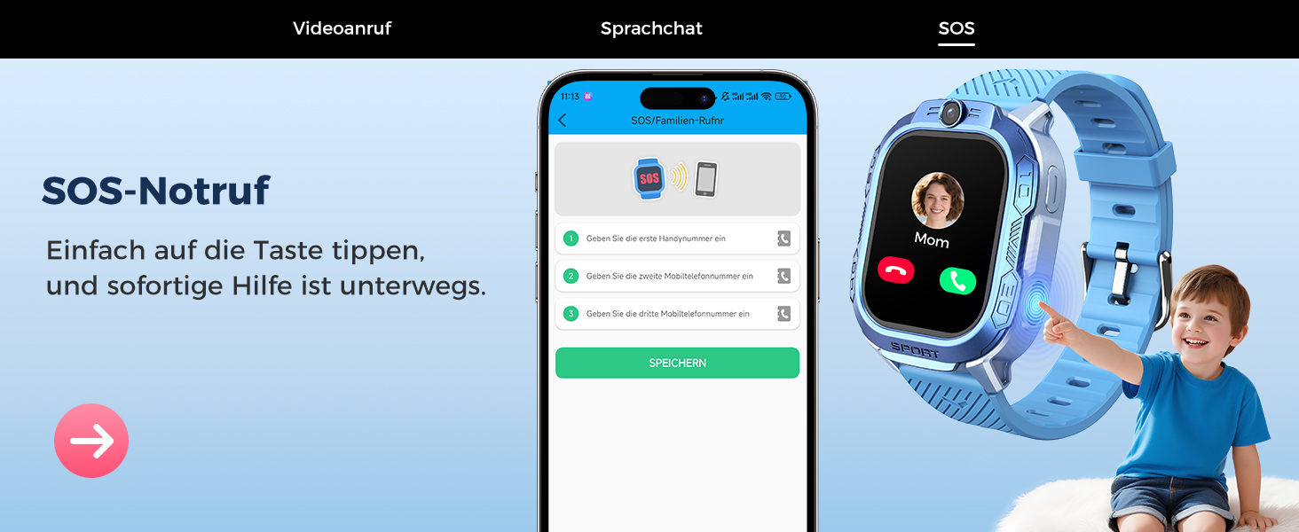 Дитячий розумний годинник KI з GPS та телефоном - 2025. Розумний годинник для дітей з відеодзвінками, чатом, Wi-Fi, 47 іграми, шкільним режимом, 4 спортивними режимами, подарунок для підлітків 5-13 років (блакитний)