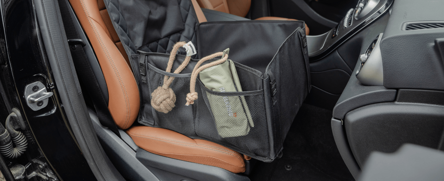 Автокрісло для собак Rudelkönig: водонепроникний кошик для собак середніх та маленьких порід, чорного кольору, розмір L