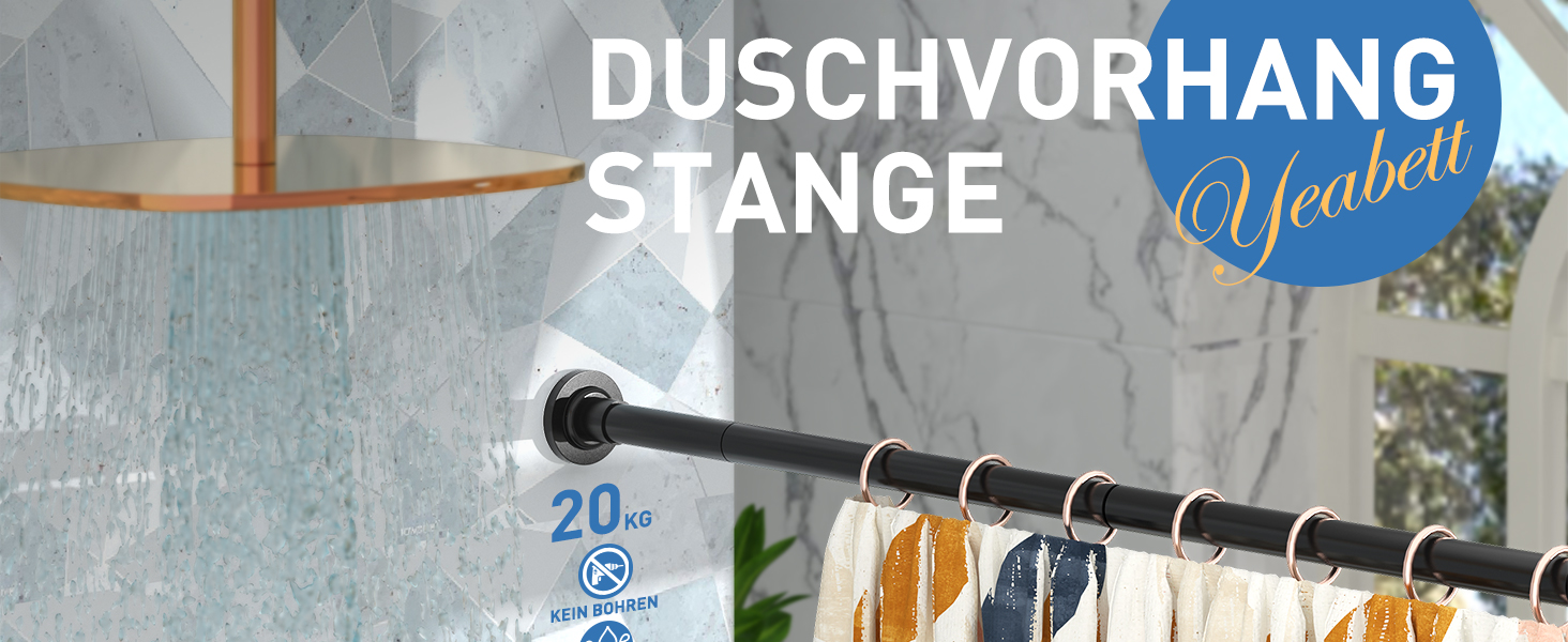 Штанга для штор без свердління, 48-119.4 см, телескопічна, кріпиться без свердління, чорна. Підходить для душу та штор. 1 шт.