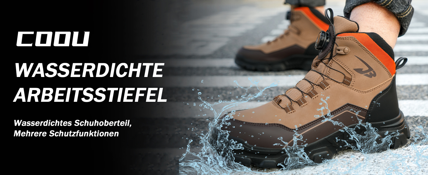 Черевики безпеки чоловічі та жіночі, водонепроникні робочі черевики, легкі, антиковзаючі, з поворотним закриттям, з металевим носком, 40 EU, C26, Хакі