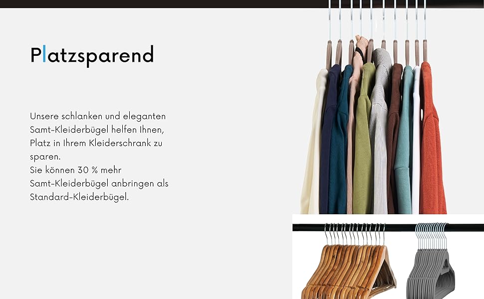 Плечики для одягу OGIVO, набір з 20 шт., сірі - антиковзаючі, для краваток, з поворотним гачком, з вирізами для плечей