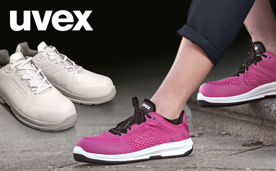 Робочі черевики Uvex 1 - захисні черевики S1 SRC ESD, чорні (39 EU, сірий/рожевий)