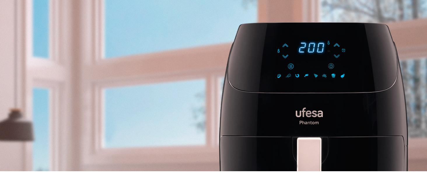 Фритюрниця Ufesa Phantom AF5000 з гарячим повітрям, 5л, з Wi-Fi, LED-дисплеєм, 1500W, ексклюзив Amazon