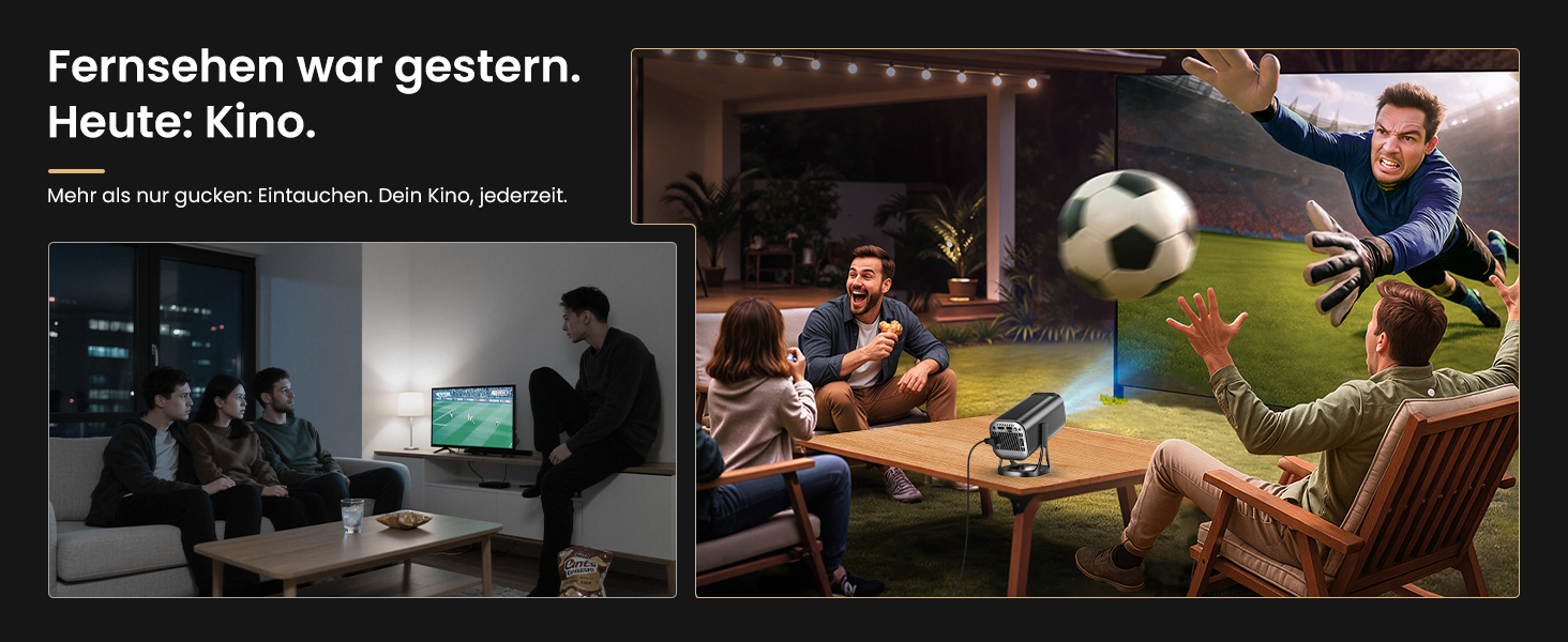 Міні проєктор Beamer 4K 1080p з Android 12.0, WiFi 6, Bluetooth 5.4, 22000 люмен, автокорекція трапецеїдальних спотворень, поворот 270°, підключення PC/HDMI/USB/TF, сірий