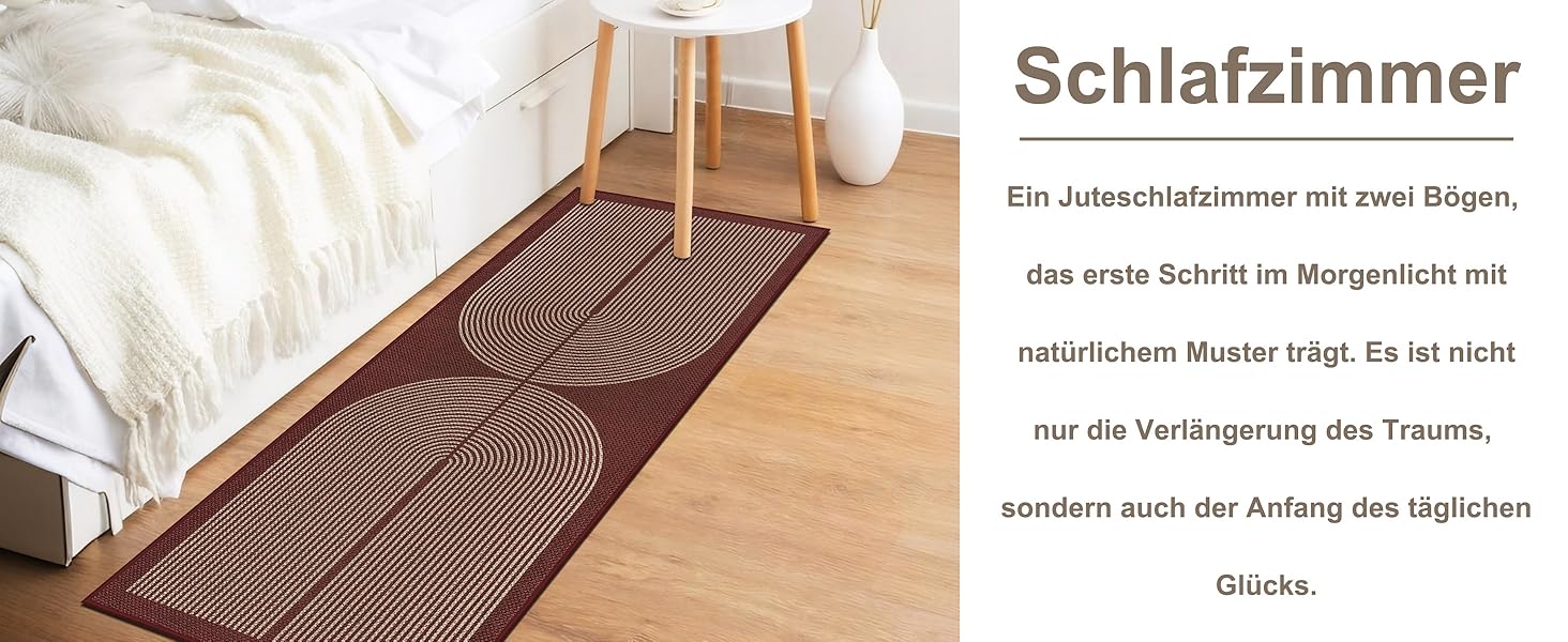 Килимок для підлоги/коридору 80x200 см з джуту, кухонний килимок, миючий, неслизький, для кухні, спальні, балкону (червоний)