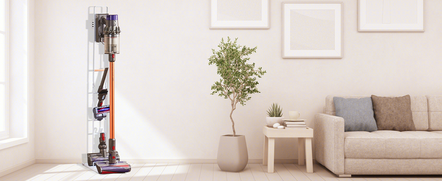 Тримач для пилососа Dyson V15, V12, V11, V10, V8, V7, V6 - білий. Підставка для акумуляторного пилососа та аксесуарів Brian & Dany