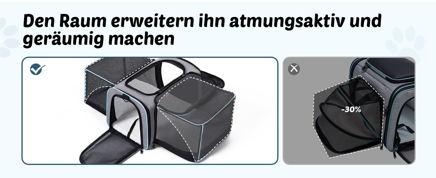 Розширювана переносна сумка для котів/собак, складана переноска для котів/собак, 47x29x29 см, переноска для котів, переноска для тварин - до 5,5 кг