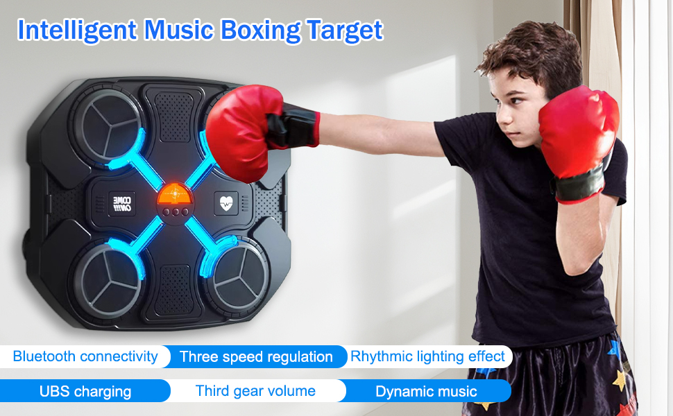 Wall Mounted Smart Punching Bag Machine for Home Workout - Bluetooth Punching Bag with Decompression & Training - Black/Gray