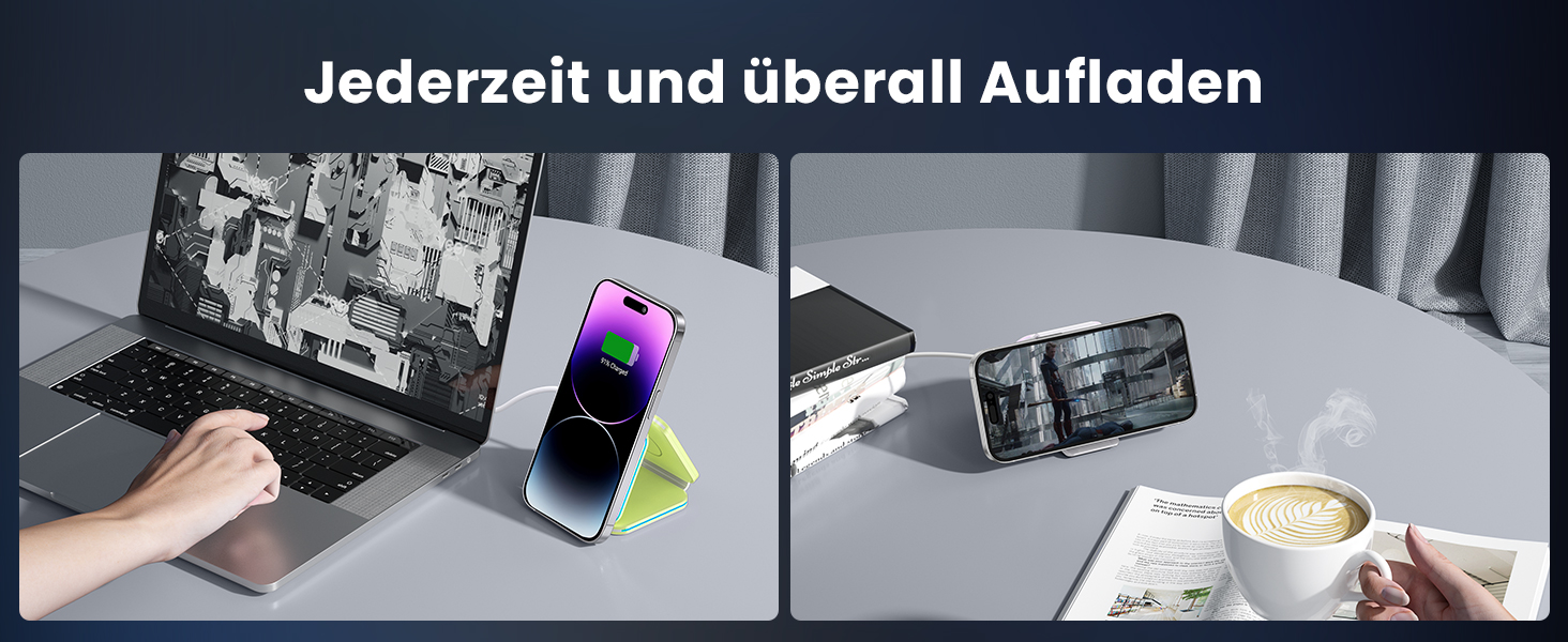 3-в-1 Бездротова зарядка для Apple Watch, iPhone та AirPods (жовта)