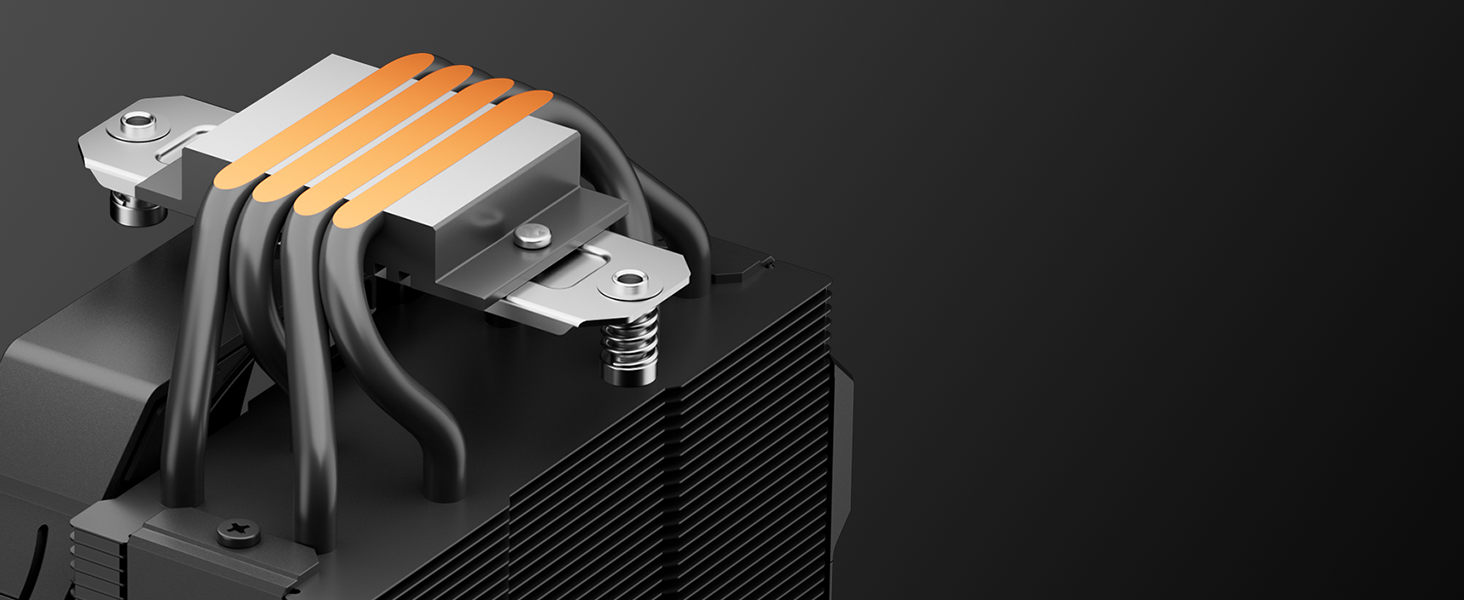 upHere UP1 Elite KC4C: Кулер для процесора з RGB підсвічуванням, 120мм, 4 теплові трубки, сумісний з AMD AM4/AM5 та Intel