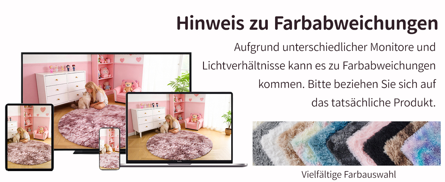 Килим круглий 100 см, м'який, пухнастий, антиковзний, дитячий, рожево-ліловий (Batik) - пральний килим для дитячої кімнати