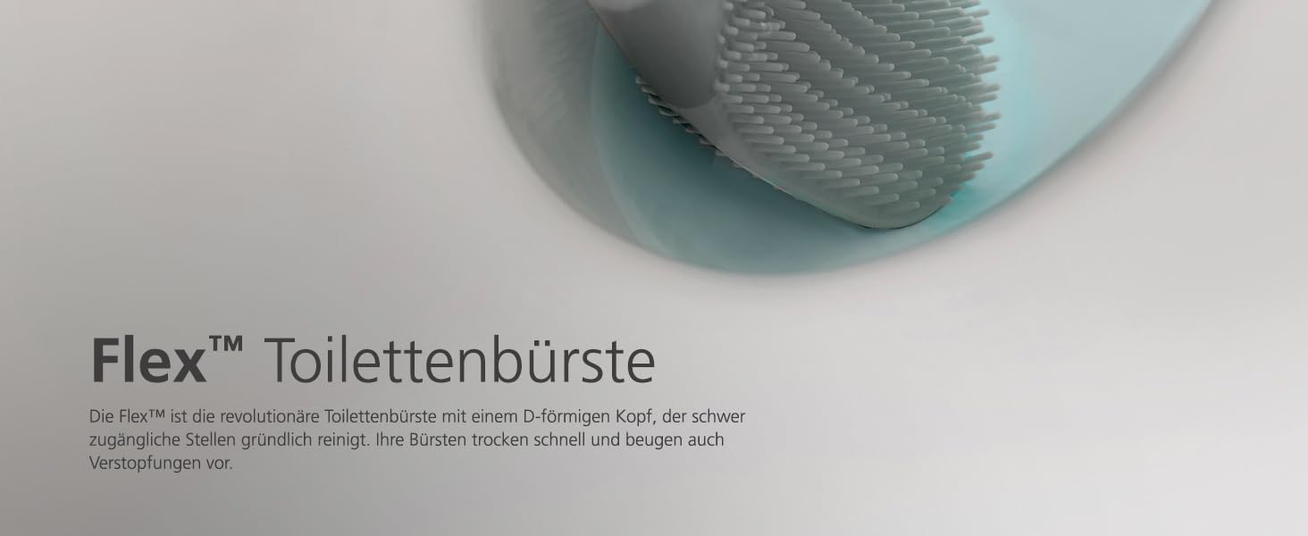 Joseph Joseph Flex Силіконова щітка для унітазу з тримачем, антибактеріальна, сіра/біла, 12,3 x 8,69 x 43,1 см