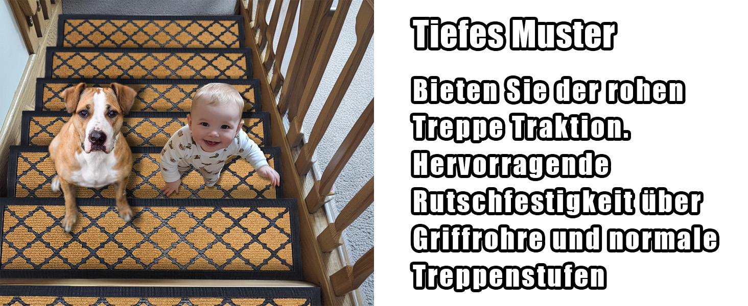 Гумові килимки на сходи AuCUDA 6 шт, 76x22 см, зовнішні, антиковзкі, стійкі до погодних умов, сірі смужки
