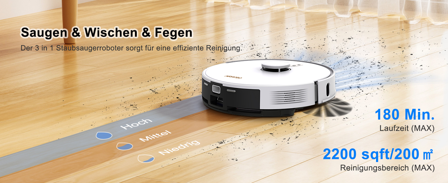 Робот-пилосос AIRROBO GT21 з функцією миття, 3.5л, станція самоочищення, 180хв роботи, LiDAR навігація, потужне всмоктування, керування через додаток, для килимів та шерсті тварин