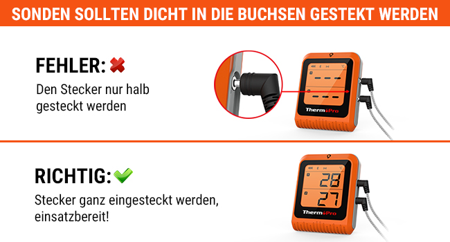 Кухонний термометр ThermoPro TP25H2 з Bluetooth, таймером і сигналом, 150 м – термометр для м'яса, гриля, духовки