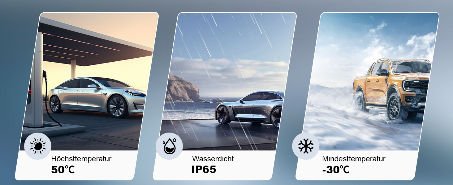 Кабель для зарядки електромобіля Type 2, 3.6 кВт / 5 м, 6A-16A, портативний зарядний пристрій для електрокар, сумісний з EU-Schuko (3.68 кВт)